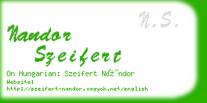 nandor szeifert business card